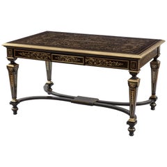 Vintage French Center Table in the Manner of Andre-Charles Boulle