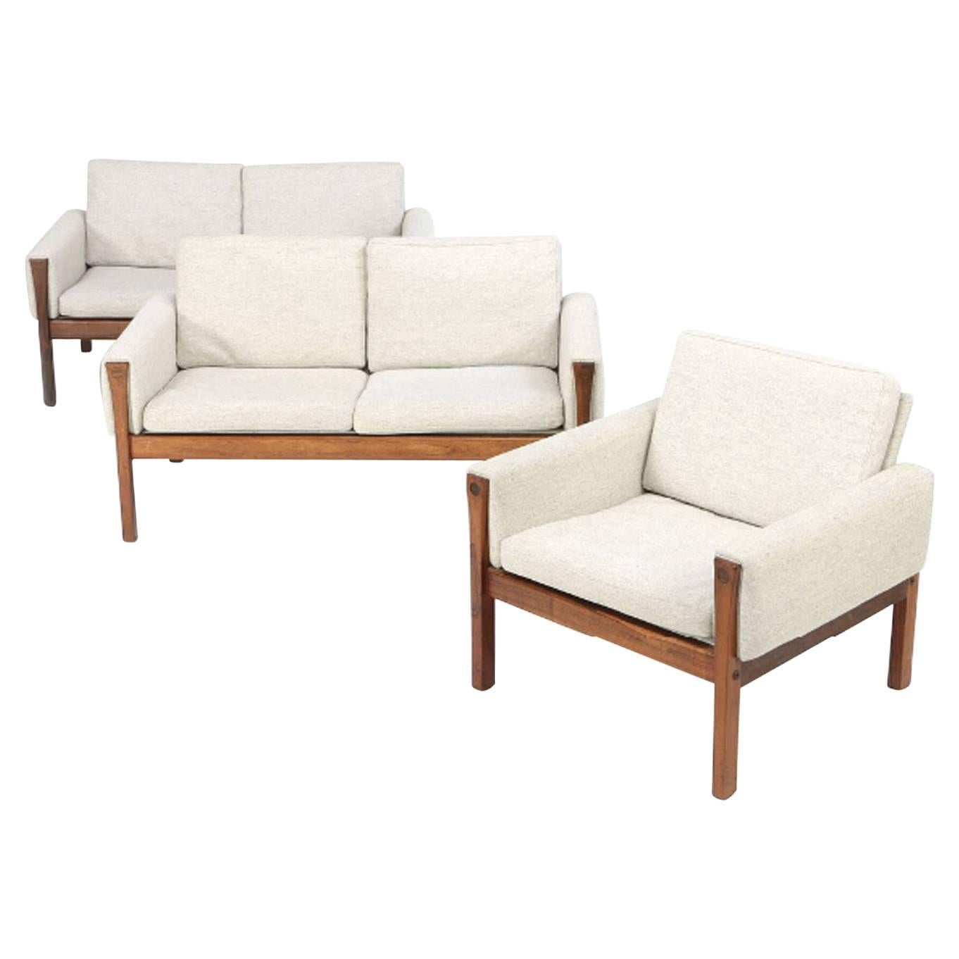 Hans Wegner Set of Two Sofas and One Armchair AP 63 For Sale