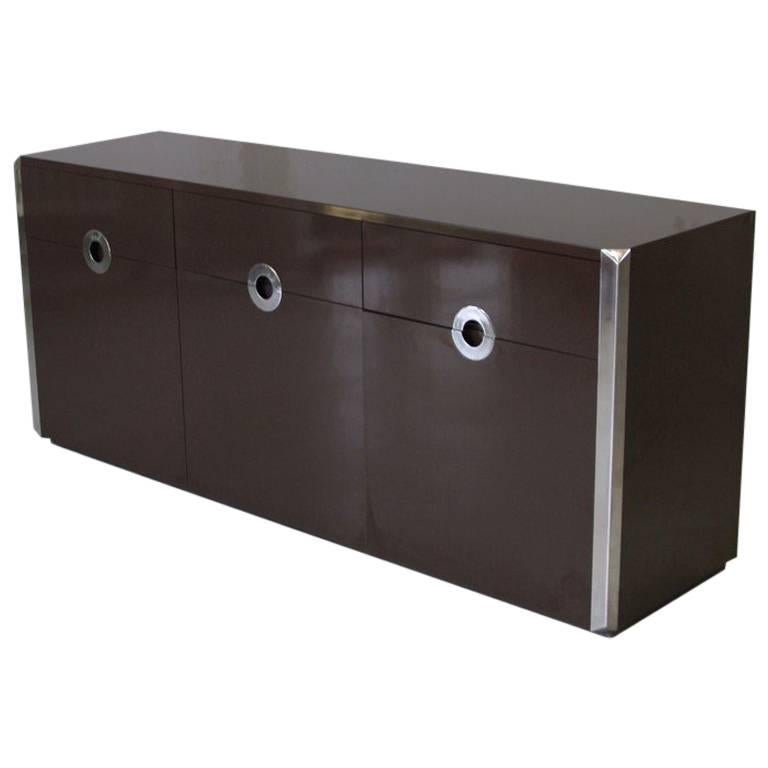 Three-Door Sideboard by Mario Sabot, in the style of Willy Rizzo, 1972 For Sale