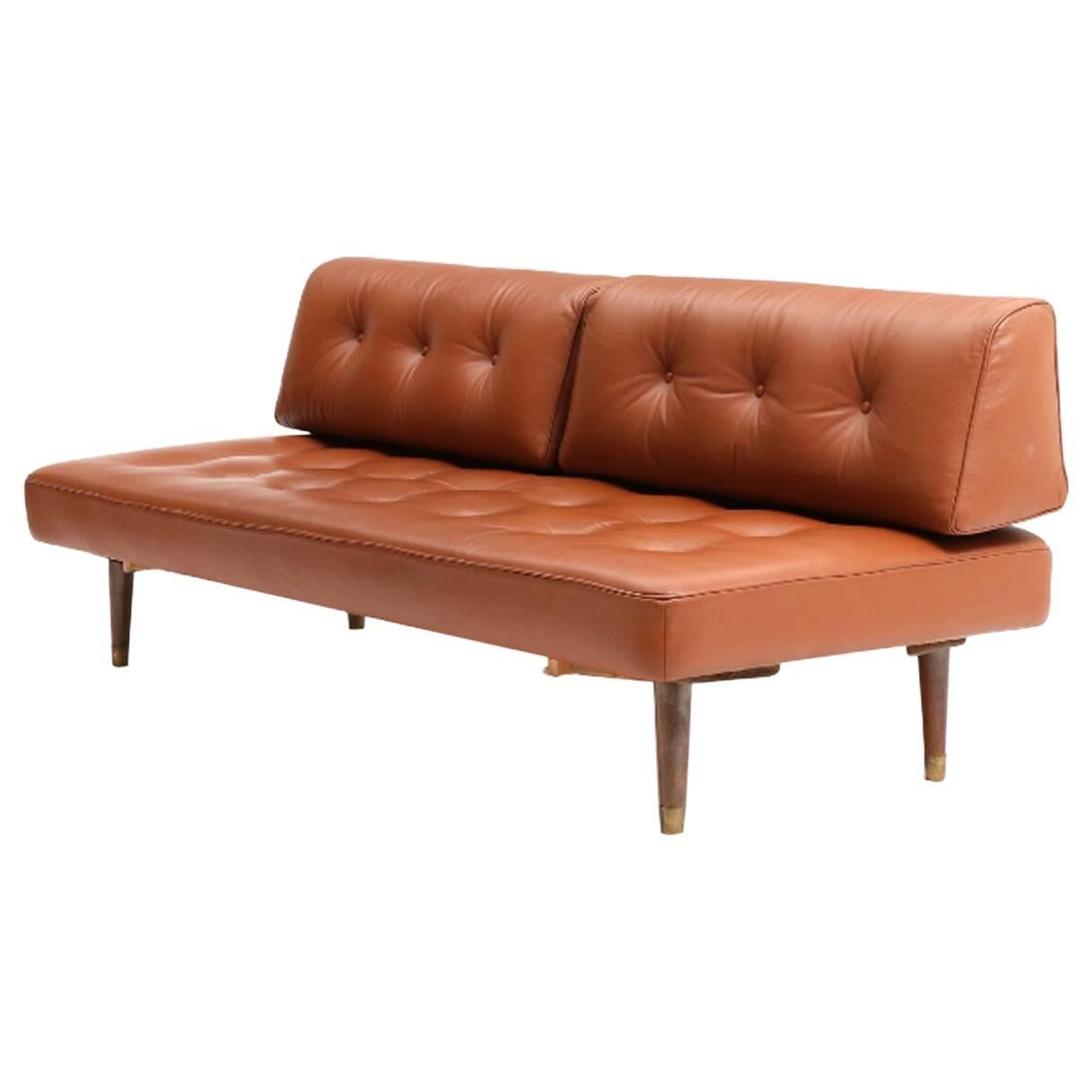Daybed Cognac Leather For Sale