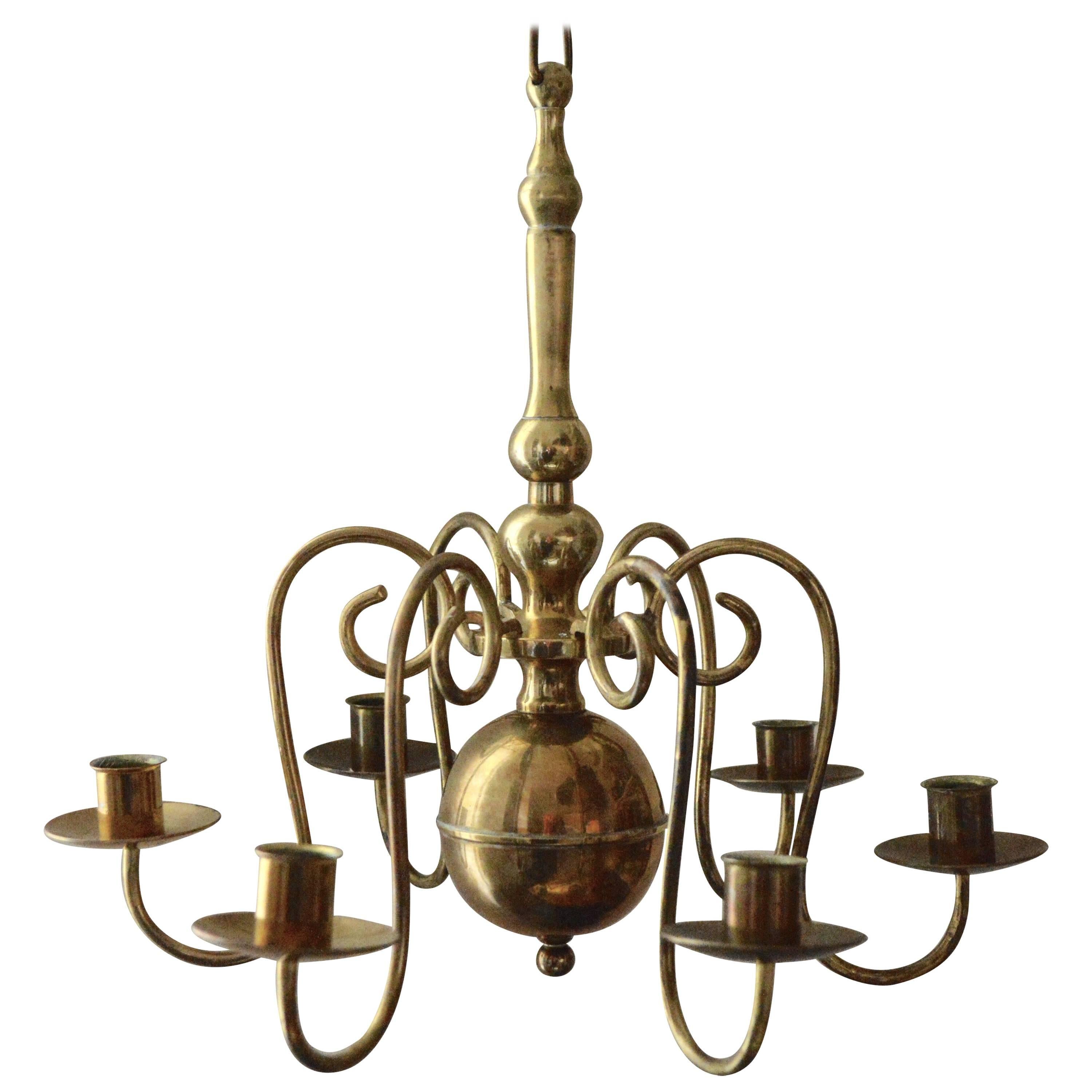 19th Century Brass Chandelier