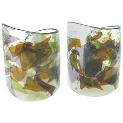 Pair of Murano Glass Table Lamps Signed La Murina 3