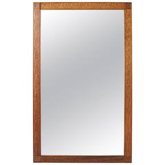 Large French Art Deco Floral Embossed Pearwood Framed Mirror 7