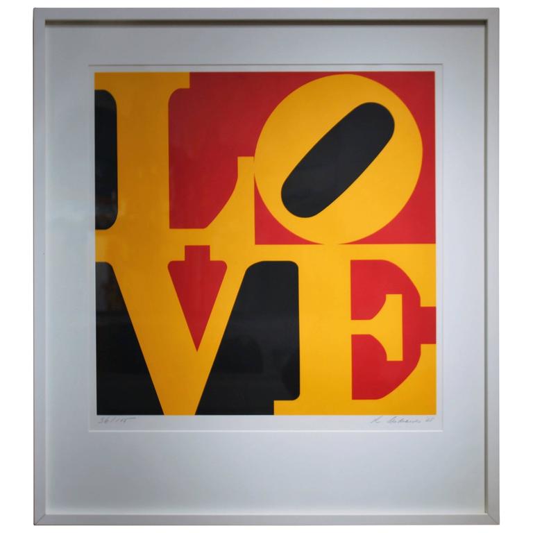 Robert Indiana "LOVE" Original Late 60's Pop Art Screen Print at 1stdibs