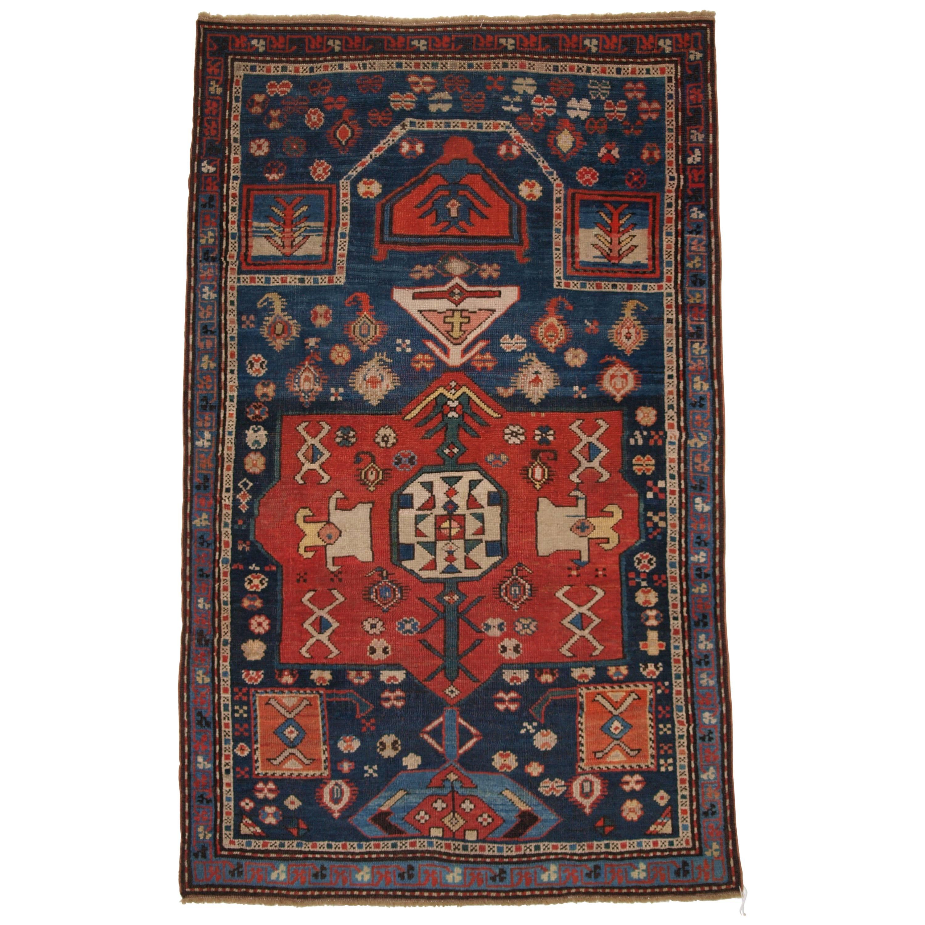 Antique Caucasian Prayer Rug, Karabagh Region of Scarce Design For Sale