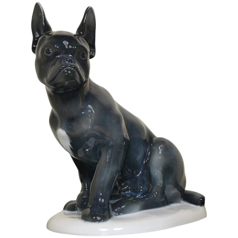 1920s Fraureuth Porcelain French Bulldog Dog For Sale at 1stdibs