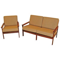 Danish Rosewood Chair and Settee by Illum Wikkelsø
