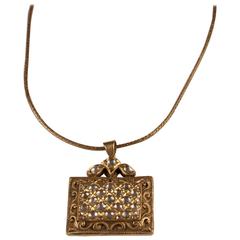 18-Karat Gold and Diamond Indian Pendant Necklace