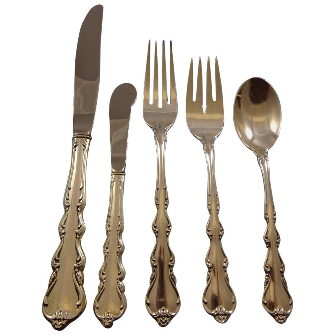 Angelique by International Sterling Silver Flatware Set 24 Service Lunch Huge! For Sale