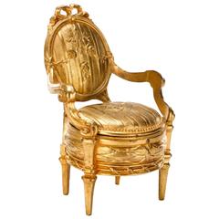 19th Century French Gilt Bronze Fauteuil Form Casket Box