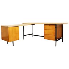 Vintage Mid-Century Modern Florence Knoll Secretarial Desk & Return Model #1543