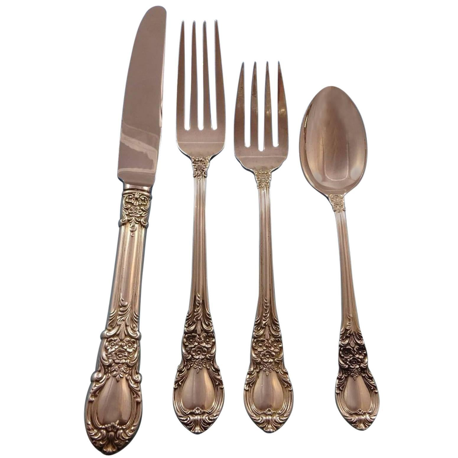 American Victorian by Lunt Sterling Silver Flatware Set of 8Service 47 Piece For Sale