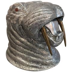 Aluminum and Brass Walrus Wine Cooler by Arthur Court 5