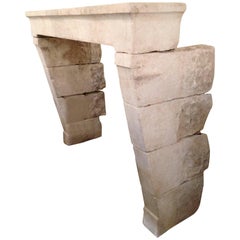 Antique Limestone Mantel Used Limestone Mantel