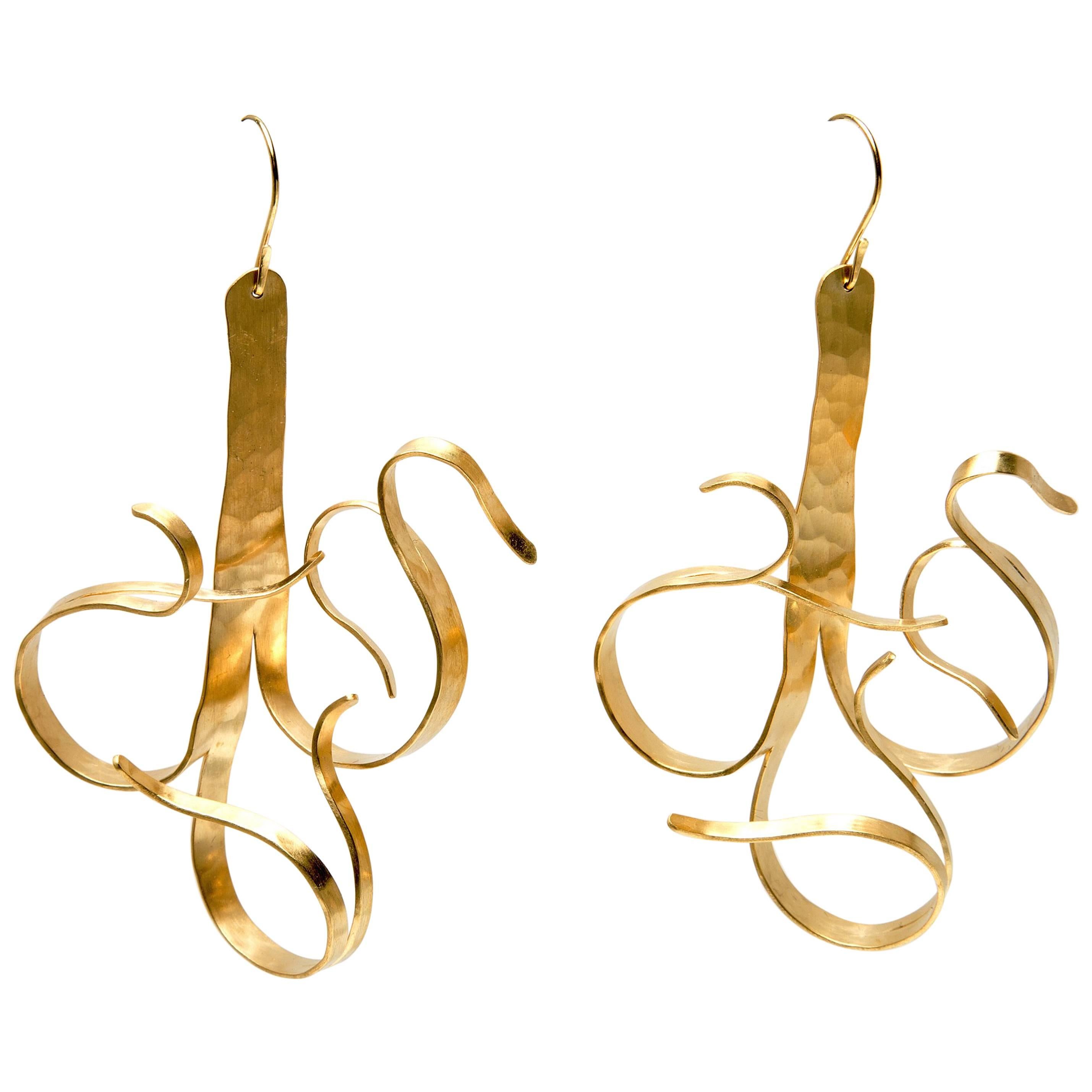 Earrings Gold-Plated by Jacques Jarrige "Fiori" For Sale