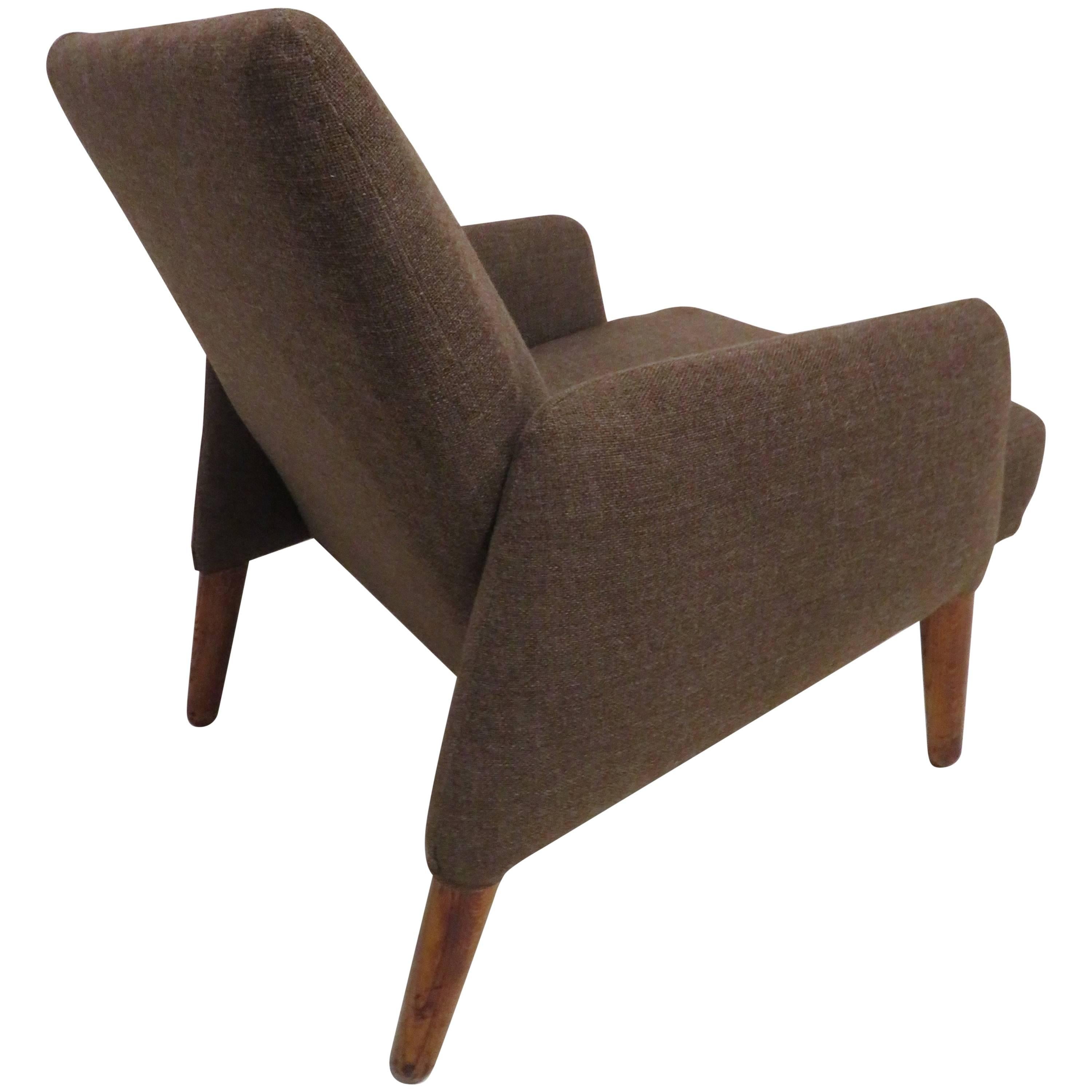 Handsome Teak Lounge Chair Mid-Century Modern For Sale