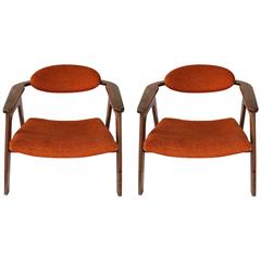 Pair of Adrian Pearsall, 1950s 'Captain's Chairs'