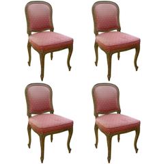Set of Four Painted Louis XVI Style Dining Chairs, Mid-20th Century 11
