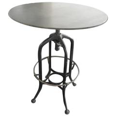 Great Vintage Industrial Table with Adjustable Height