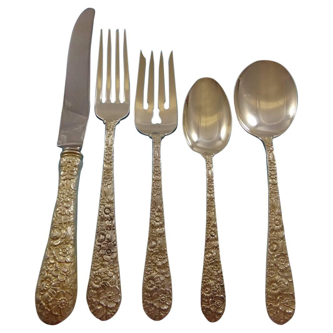 Brautstrauß von Alvin Sterlingsilber Besteck Set 12 Service Lunch 64 Teile im Angebot