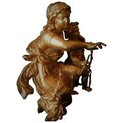 Classic Sculpture of Aphrodite and Cupid, Valentines Gift