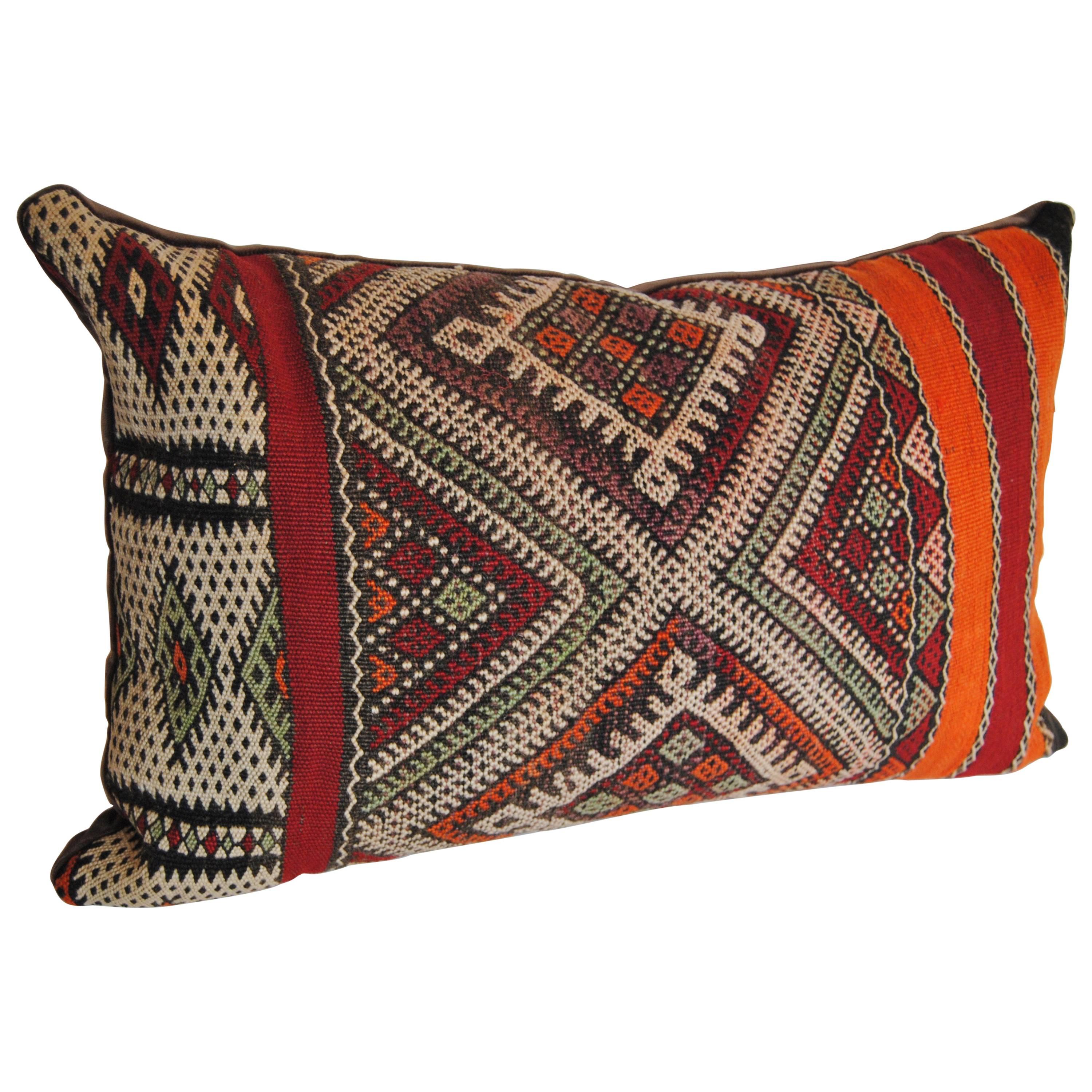 Hand Loomed Wool Moroccan Berber Pillow, Atlas Mountains For Sale