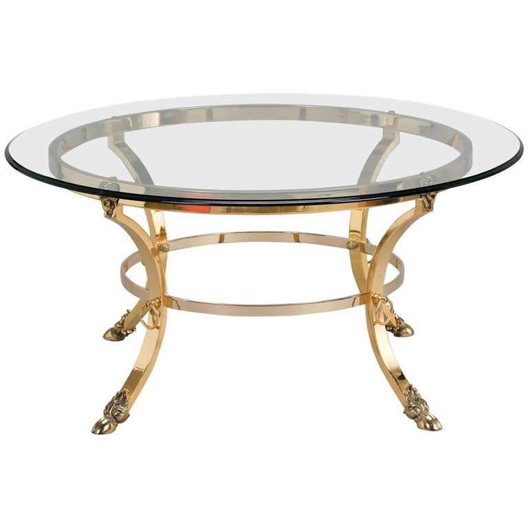 Mid-Century Spanish Neoclassical Ram’s Foot Cocktail Table For Sale