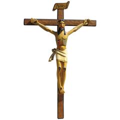 Important New Mexico Santero Horacio Valdez Carved Boulto, Christos