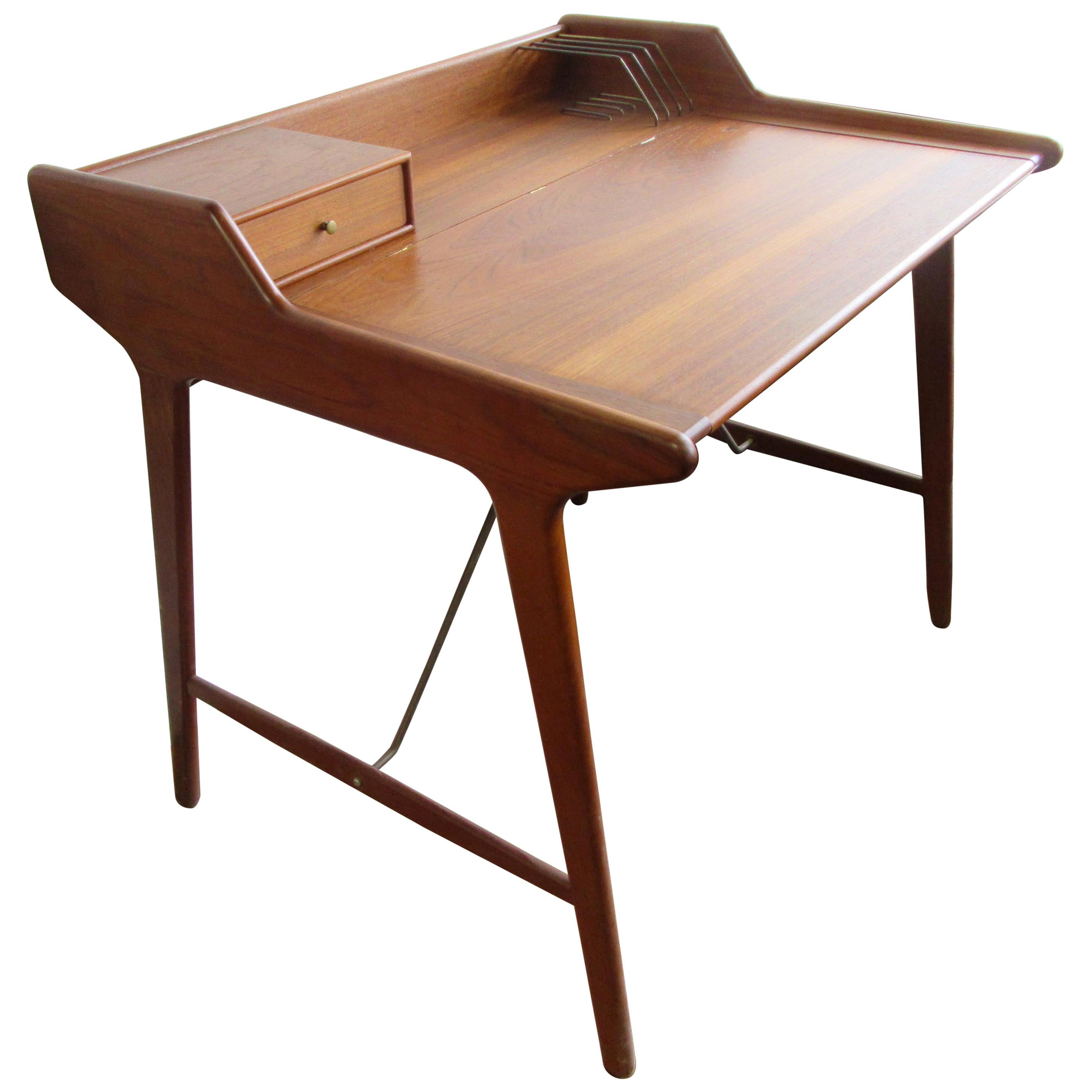 Svend a. Madsen Flip Desk in Teak by Knudsen and Son For Sale