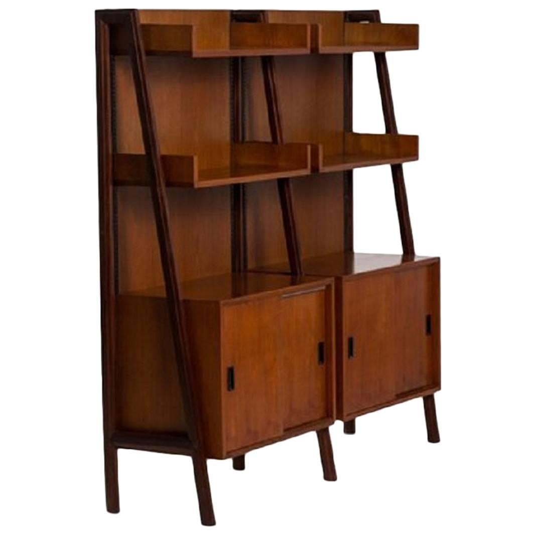 Teak Free Standing Shelf Unit, 1960s For Sale