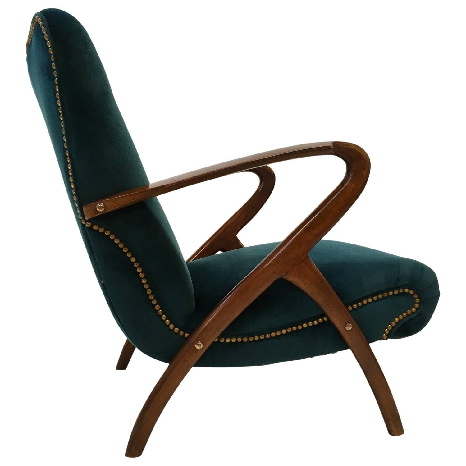Sculptural Italian Lounge Chair For Sale