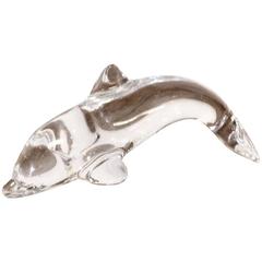 Daum France Crystal Dolphin Figurine