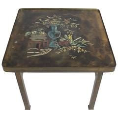 Philip and Kelvin LaVerne Bronze Enamel Side Table Kang Design 5
