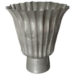 Italian Fluted Lead Vase