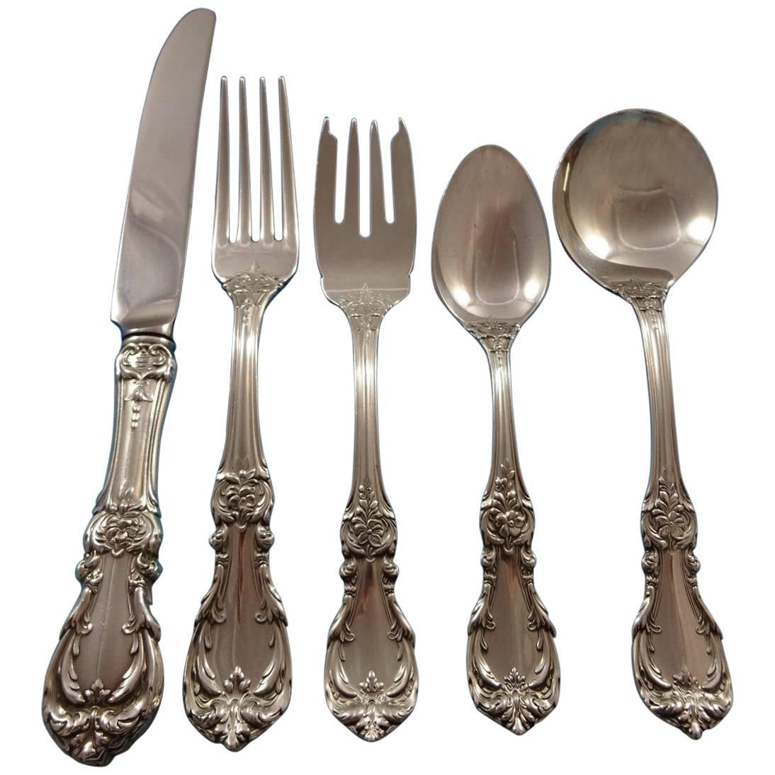 Burgundy von Reed &amp; Barton Sterlingsilber-Besteck-Set 12 Service Lunch 60 Teile