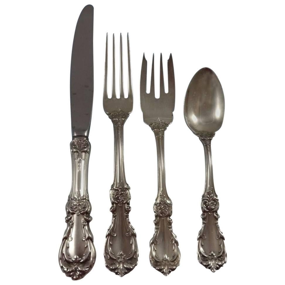 Burgundy by Reed & Barton Sterling Silver Flatware Set 8 Service Lunch 33 Piece For Sale