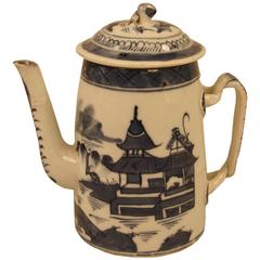 Antique Chinese Export Canton Small Coffee Pot, 19th Century 