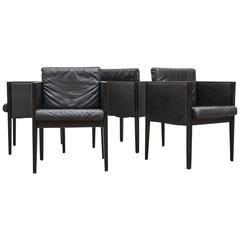 Set of Four Cube Arnold Merckx Leather Chairs