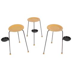 Tony Paul Stacking Side Drink Tables Set of Three Mid-Century