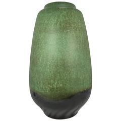Vintage Early Contemporary Hand Made and Hand Glazed Large Green Vase, 1950