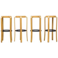 Vintage Set of Four Danish Bar Stools