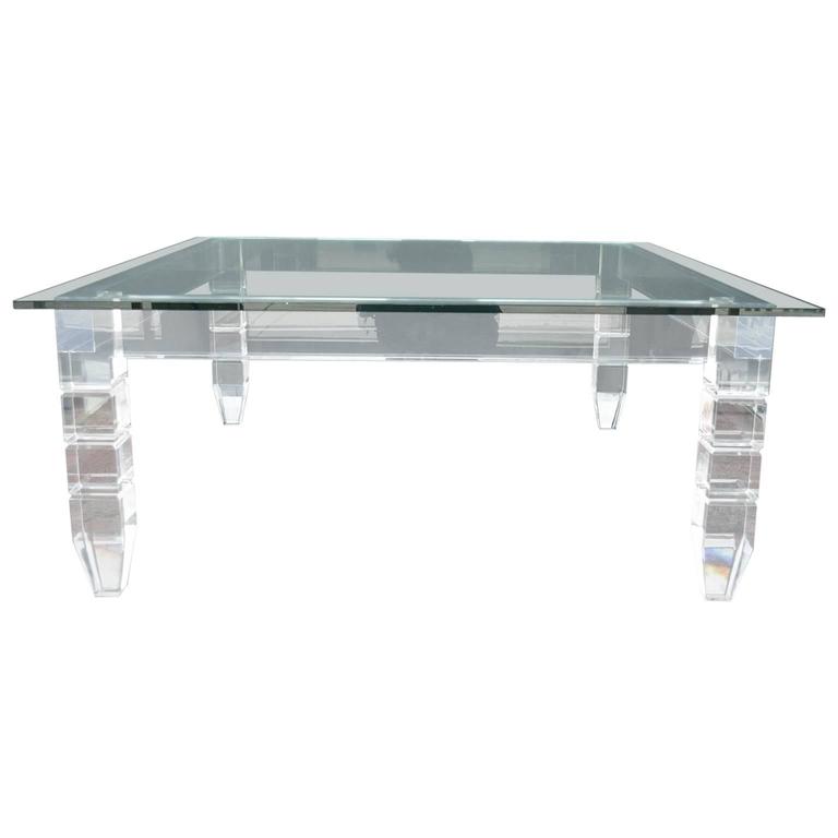 Grand Lucite Cocktail Table For Sale at 1stdibs