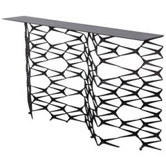 Fenced in Console by Uhuru Design, Hand Blackened Steel 5