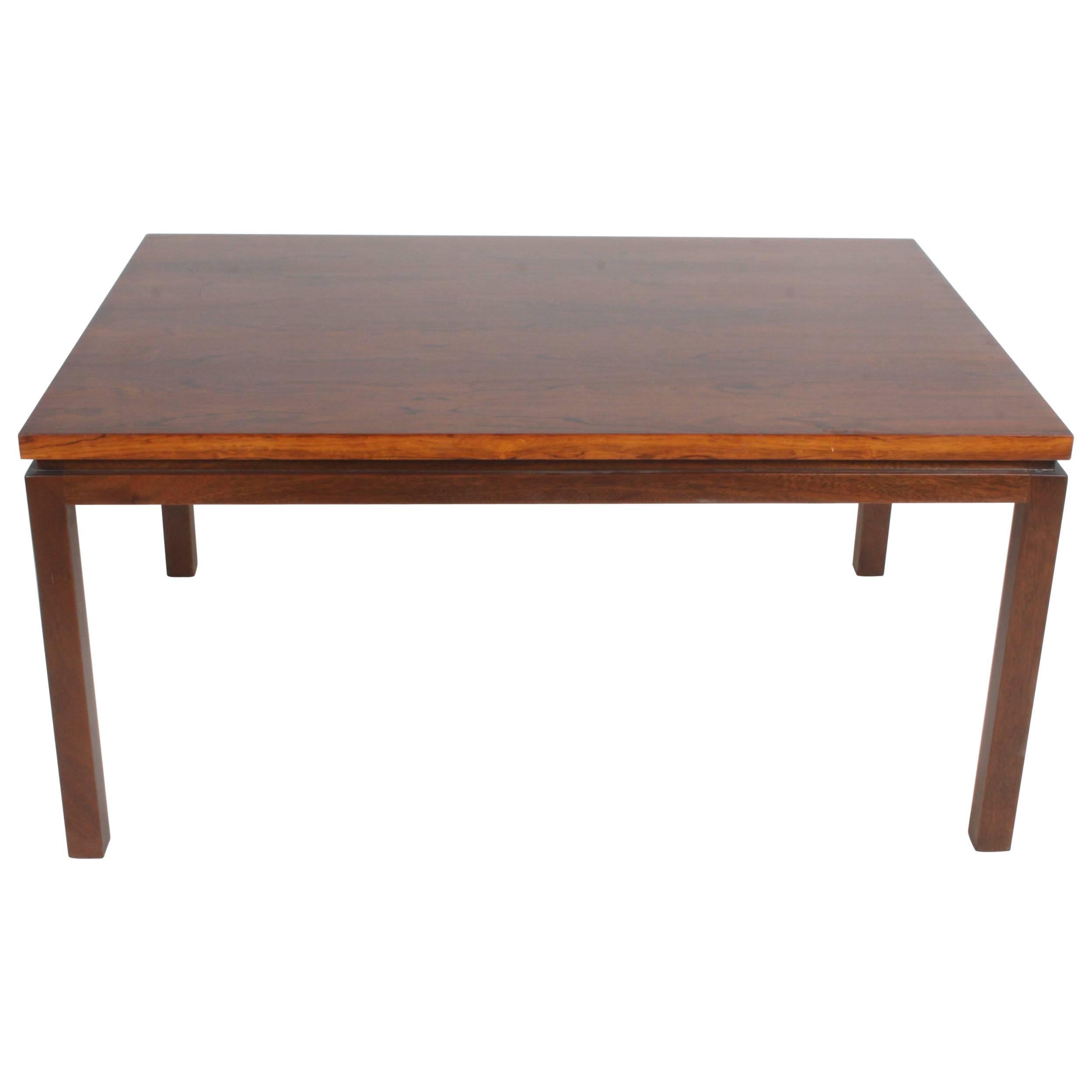Harvey Probber Rosewood Top & Mahogany Legs Rectangular Parson Coffee Table For Sale