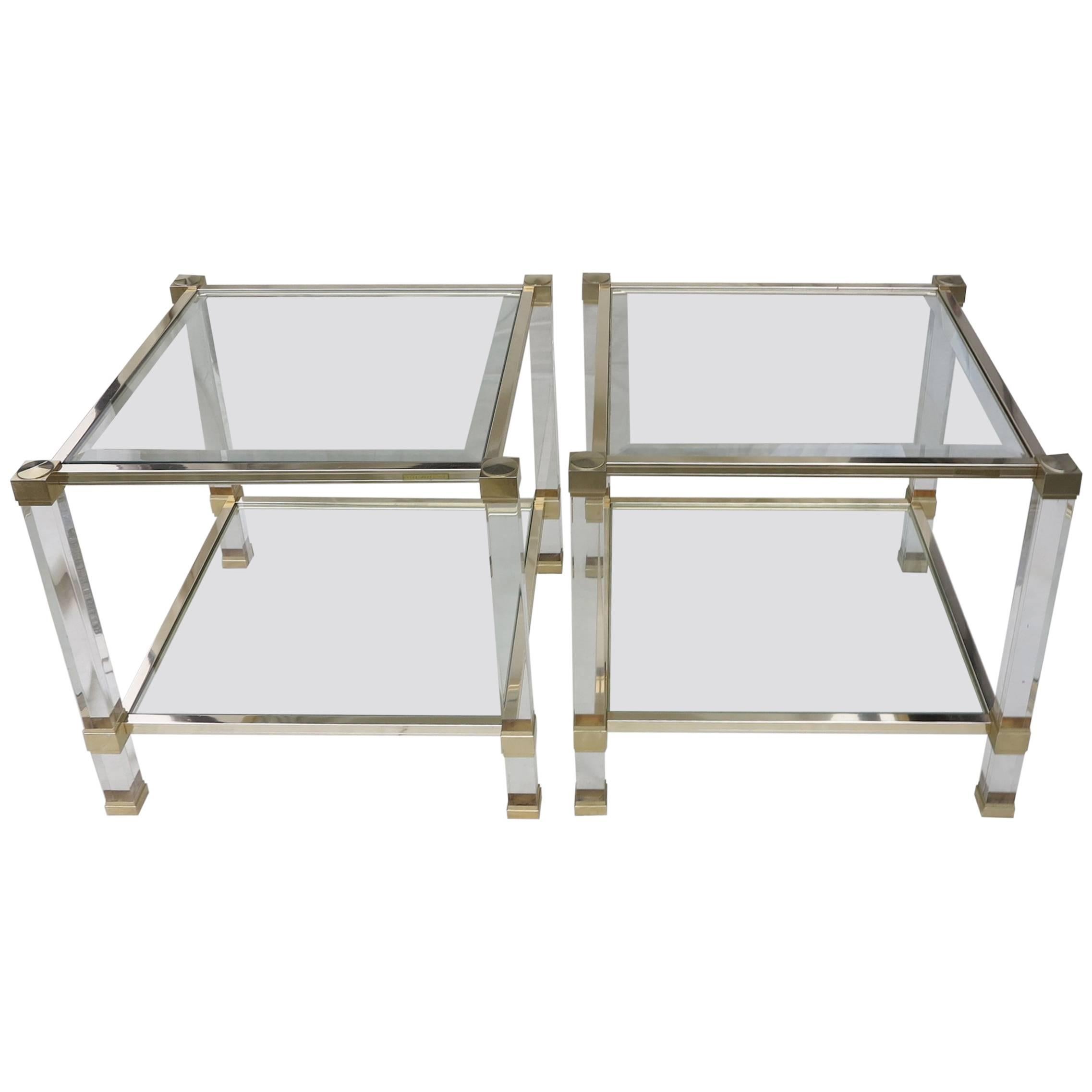 1970 Pair of Ends of Sofa in Lucite Signed Pierre Vandel Paris For Sale