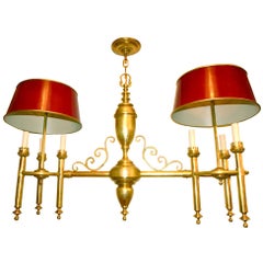 Horizontal Light Fixture with Painted Shades