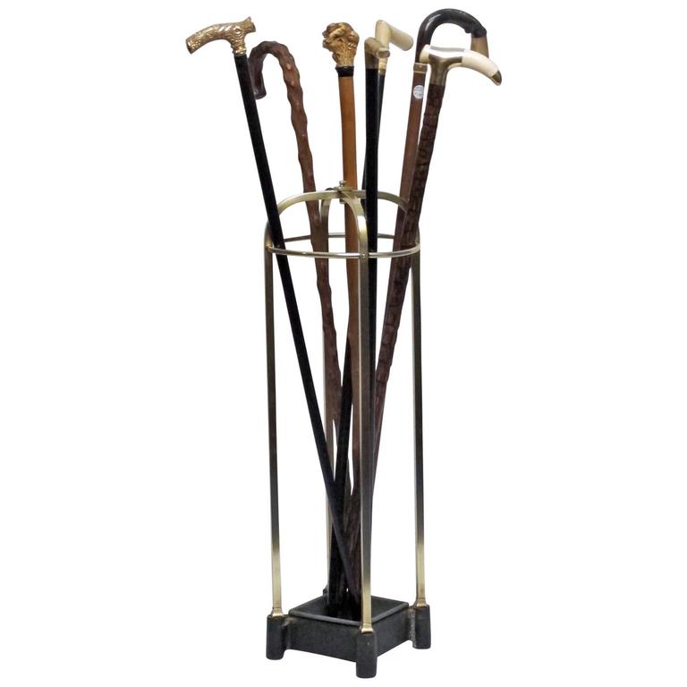 19th Century Brass Umbrella or Walking Stick Stand at 1stdibs