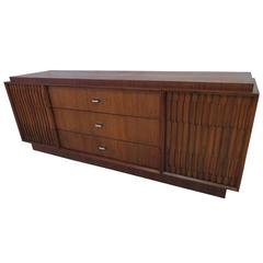 Handsome American Brutalist Modern Sculptural Walnut Credenza Mid-Century 5