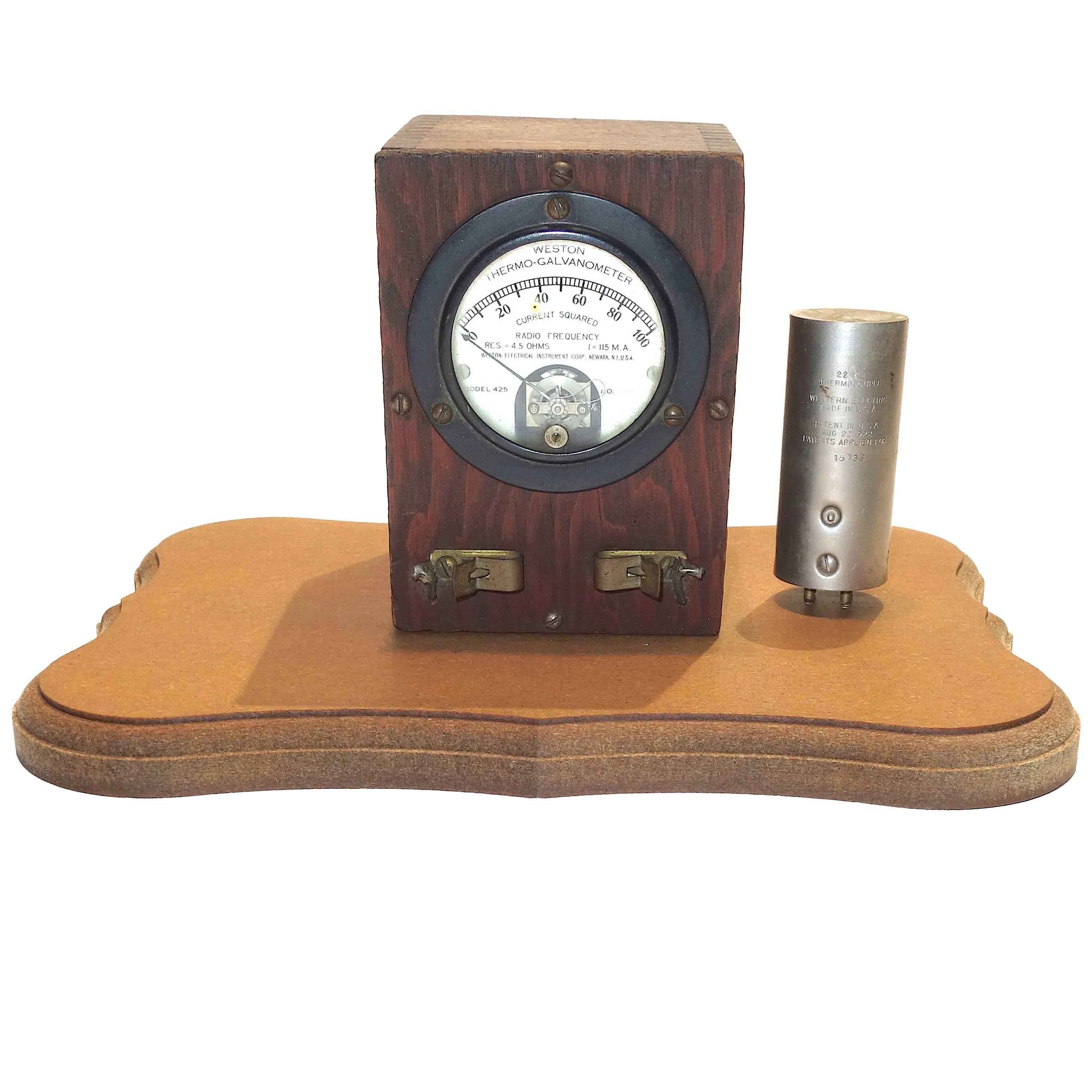 Weston Thermo Galvanometer Sculpture Circa 1922 W/ Electric Thermocouple ON SALE For Sale