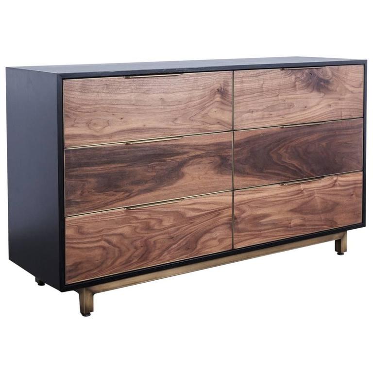 Sutton Dresser By Uhuru Design In Claro Walnut Antiqued Brass